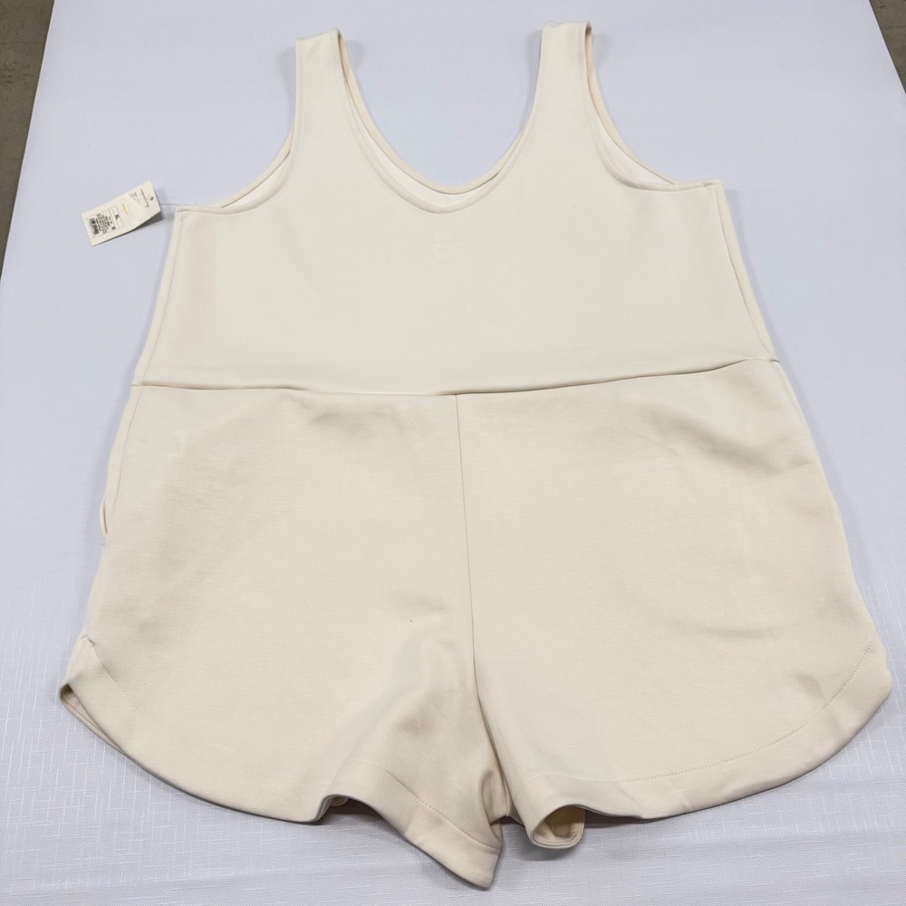 All in Motion Womens Active Romper XL Cream Sleeveless V-Neck Pockets 018011580 - Picture 8 of 9
